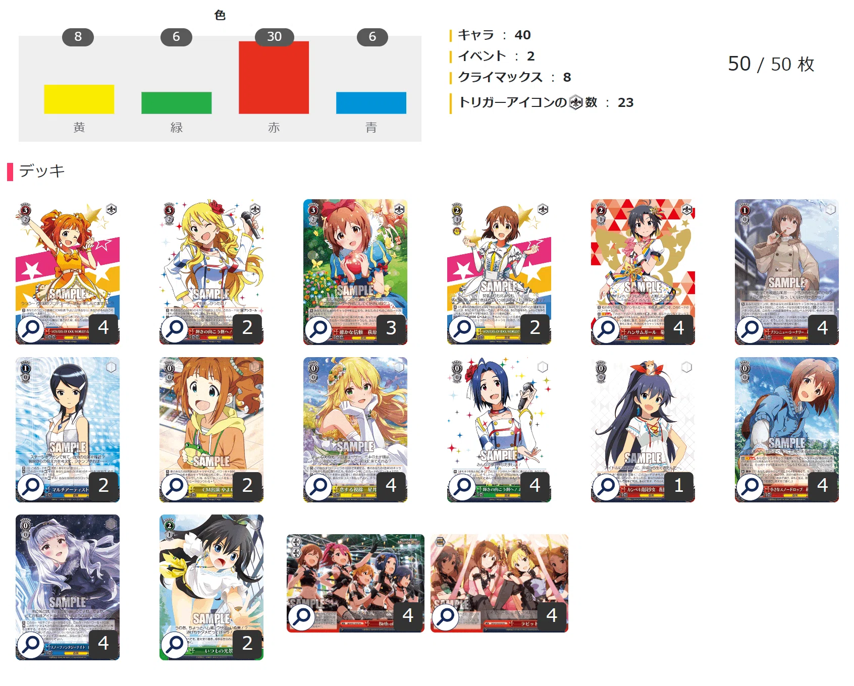 WSデッキ紹介】枝扉アイマス【アイドルマスター】|あずま WSデッキ紹介】枝扉アイマス【アイドルマスター】|あずま