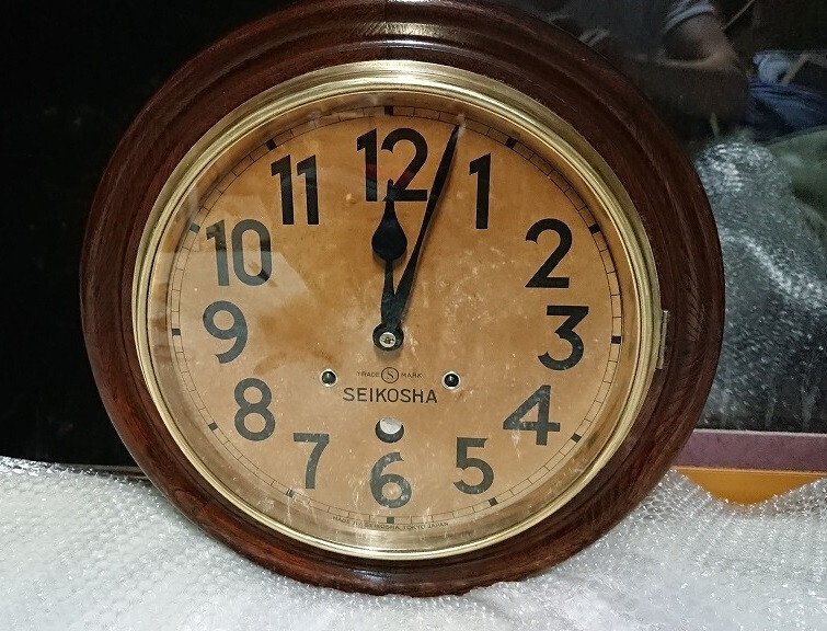 完動美品〉名古屋商事 スモセコ付グレシャム丸型ゼンマイ振り子