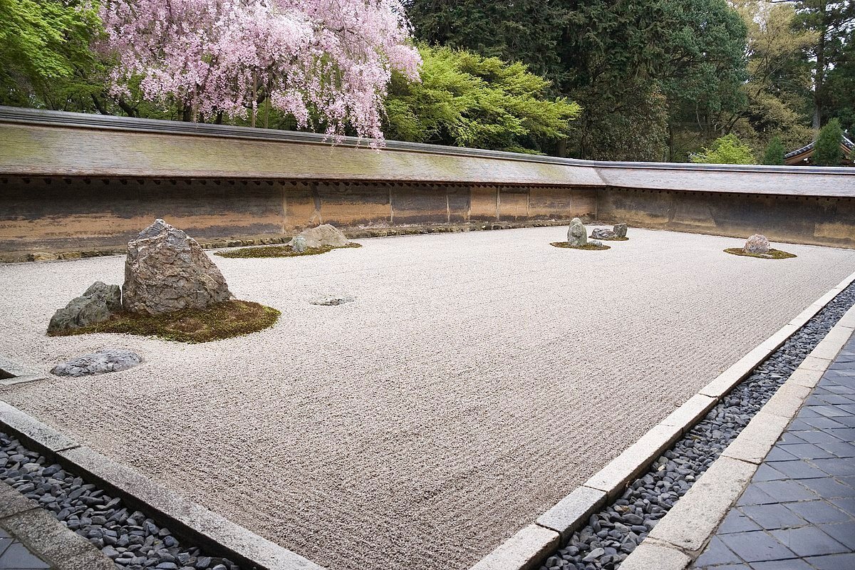複製/tadashi.N/龍安寺/庭園図/京都/石/風景/布袋屋掛軸HJ-699 龍安寺 | 探検庭園