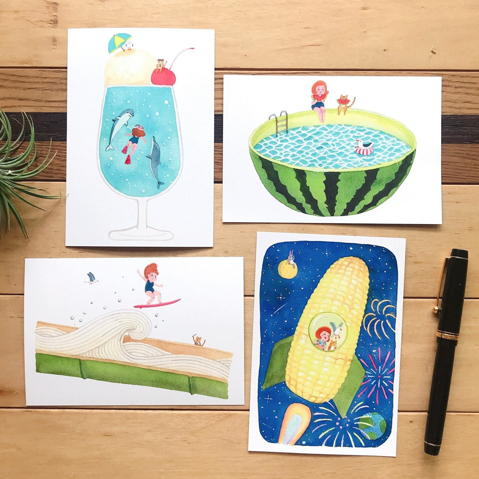 暑中見舞いにぴったりのポストカード 妄想 夏休み シリーズ リニューアル再販しております イラストレーター あきこば Note 暑中見舞いにぴったりのポストカード 妄想 夏休み シリーズ リニューアル再販しております イラストレーター あきこば Note