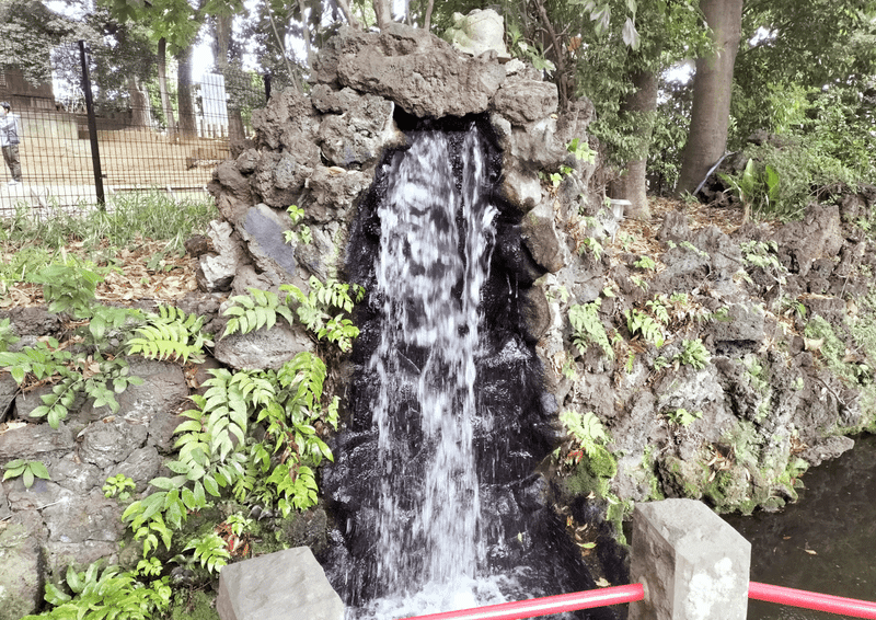 世田谷八幡宮の末社・厳島神社の滝