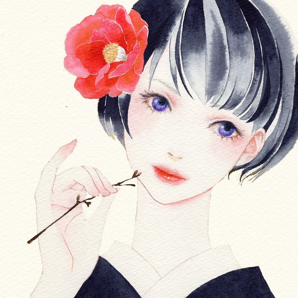 美人画 挿絵画家 堂昌一の水彩画『モダンガール』 美人画 挿絵画家 堂昌一の水彩画『モダンガール』（美人画 挿絵