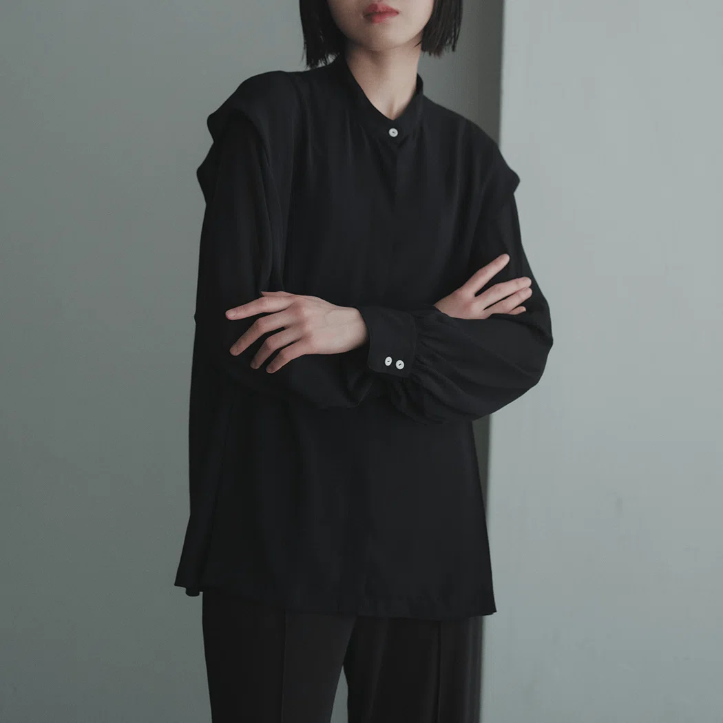foufou / フーフー | sheer stand collar blouse シアースタンドカラーブラウス | F | ブラック | レディース foufou / フーフー | sheer stand collar blouse シアースタンドカラー