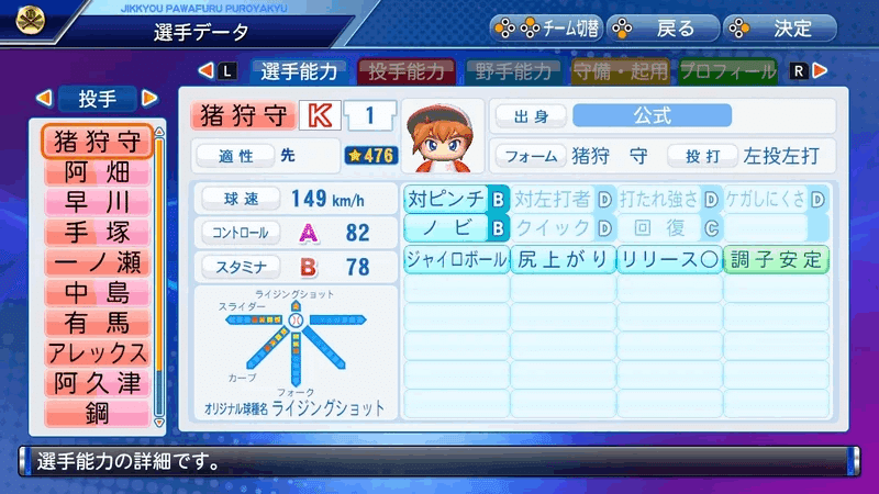 Nintendo Switch版 実況パワフルプロ野球 に収録されているサクセスキャラの能力紹介 Akito Note