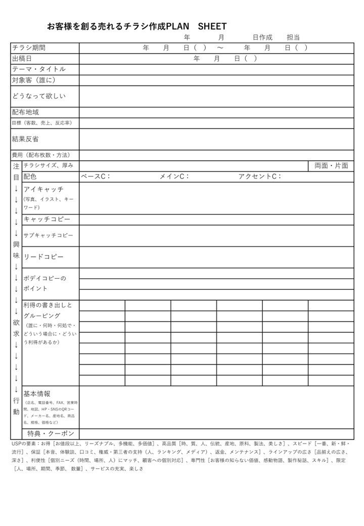 お客様を創る、売れる、儲かる！ 個人店・中小店のチラシ作成