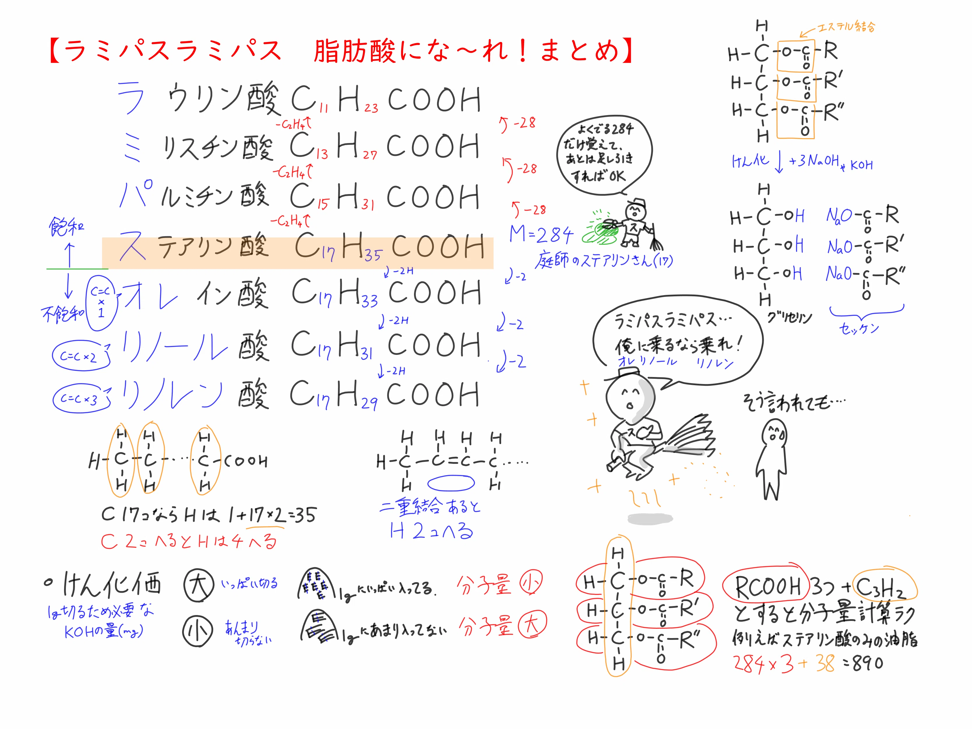 脂肪酸化学 ラミパスラミパス脂肪酸にな～れ「脂肪酸まとめ」｜宮元一賢⌬Miyamol
