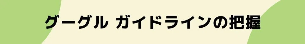 Googleガイドラインの把握