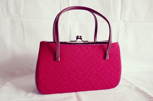 バッグ かばん ハンドバッグ 大正ロマン 花 紫 （着物に合ったバッグの  