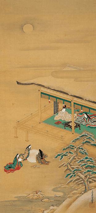 土佐光起 真作 虫狩美人図 金地 土佐光学極書き 土佐派再興 土佐光起