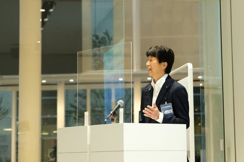 下田横浜市デジタル統括本部長から横浜DX戦略と「YOKOHAMA Hack！」について説明を行いました。
