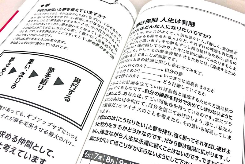 ビューティアトリエの経営方針書「未来を創る魔法の書」内で「夢」について書かれたページ