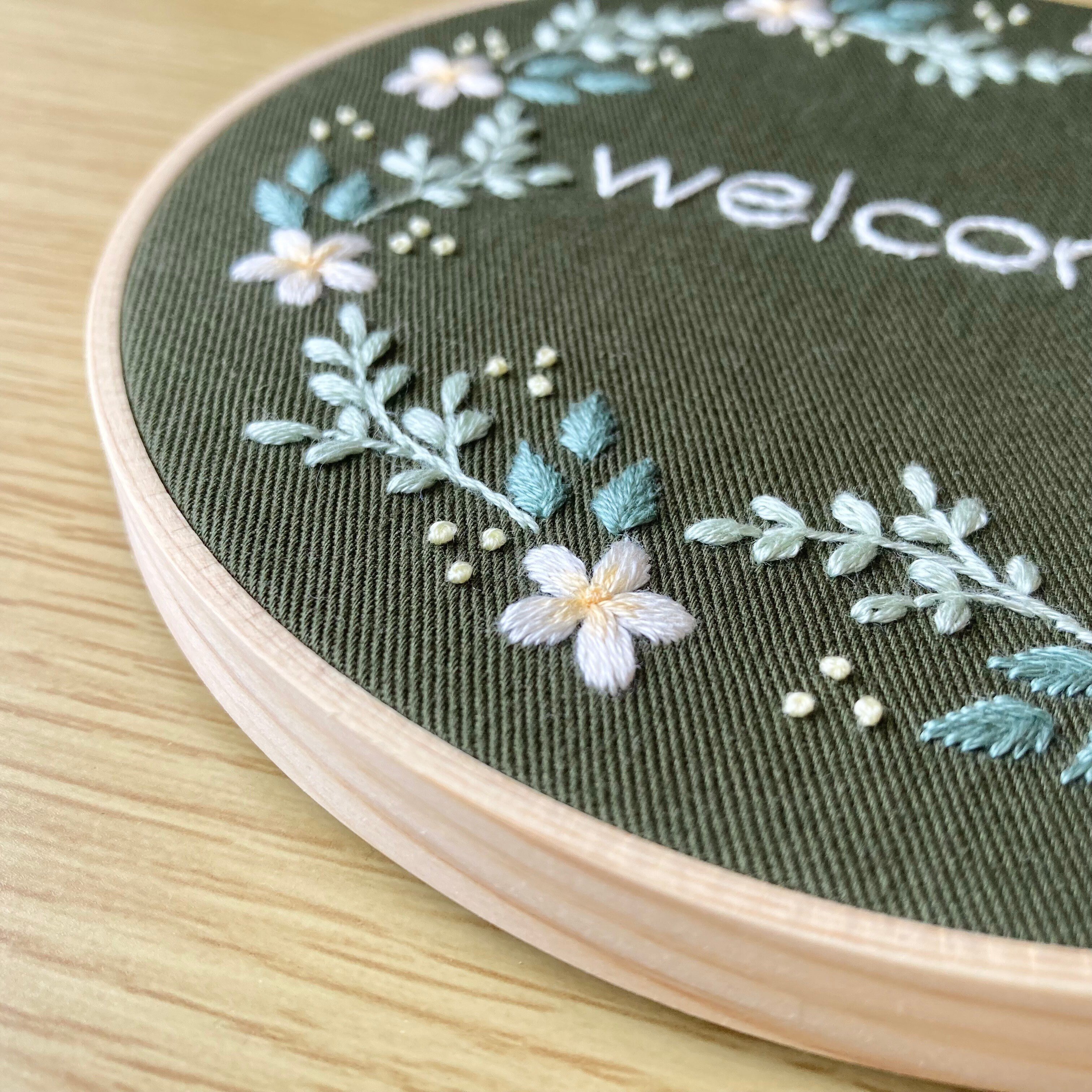 PDF図案「welcome」｜はなこまち/刺繍作家