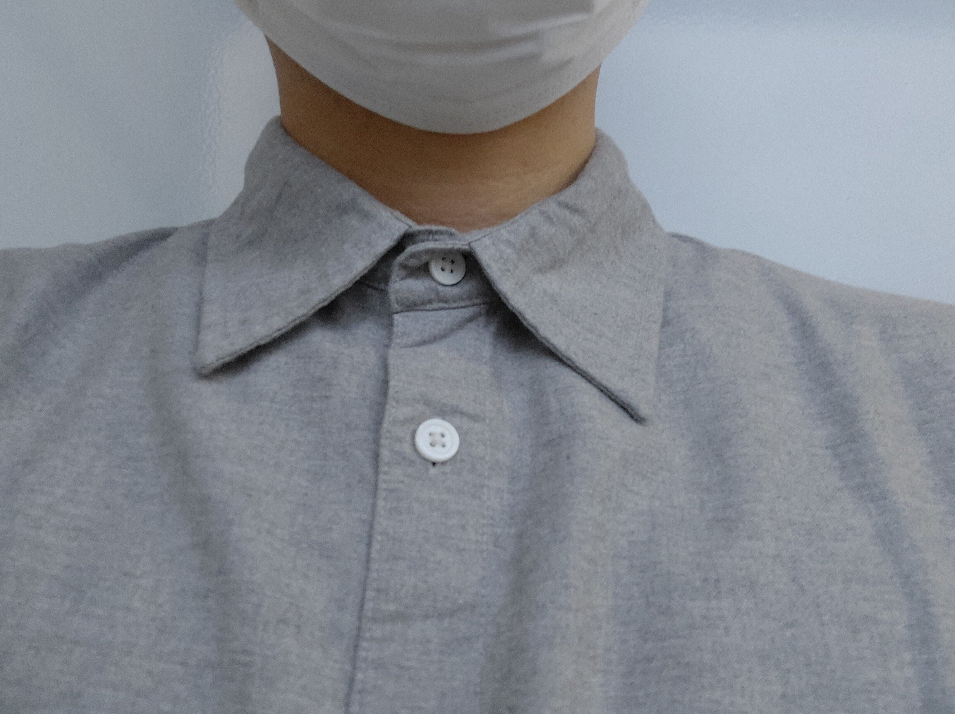 MUJI Labo ウール混レギュラーカラーシャツ　ライトグレー　L 無印良品 シャツ 「MUJI Labo」紳士 ウール混レギュラーカラー