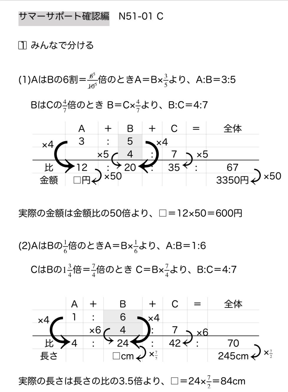算数5年サピックス サマーサポート解説［N51-05比と割合(1