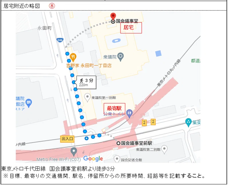 自分で作る書類:居住・勤務先・事業所付近の略図|かわだ