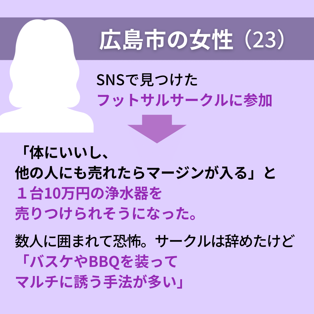 マルチ商法で50万円失った21歳、後悔深く SNSや街コン…身近に魔の手【連載㊤】｜中国新聞U35