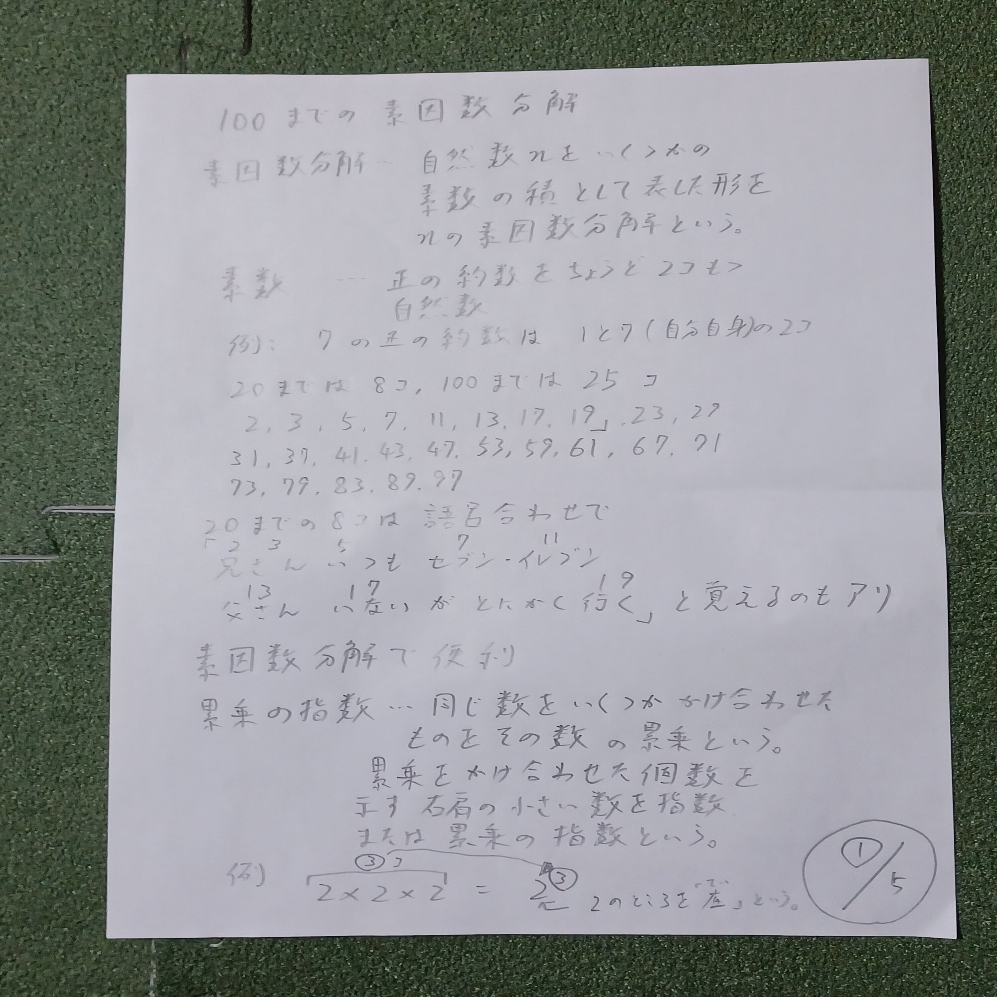計算力の練習10 100までの素因数分解 Yoshiaki Note
