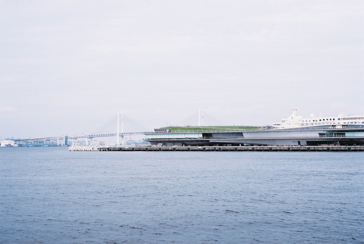 海の遠景のフィルム写真。