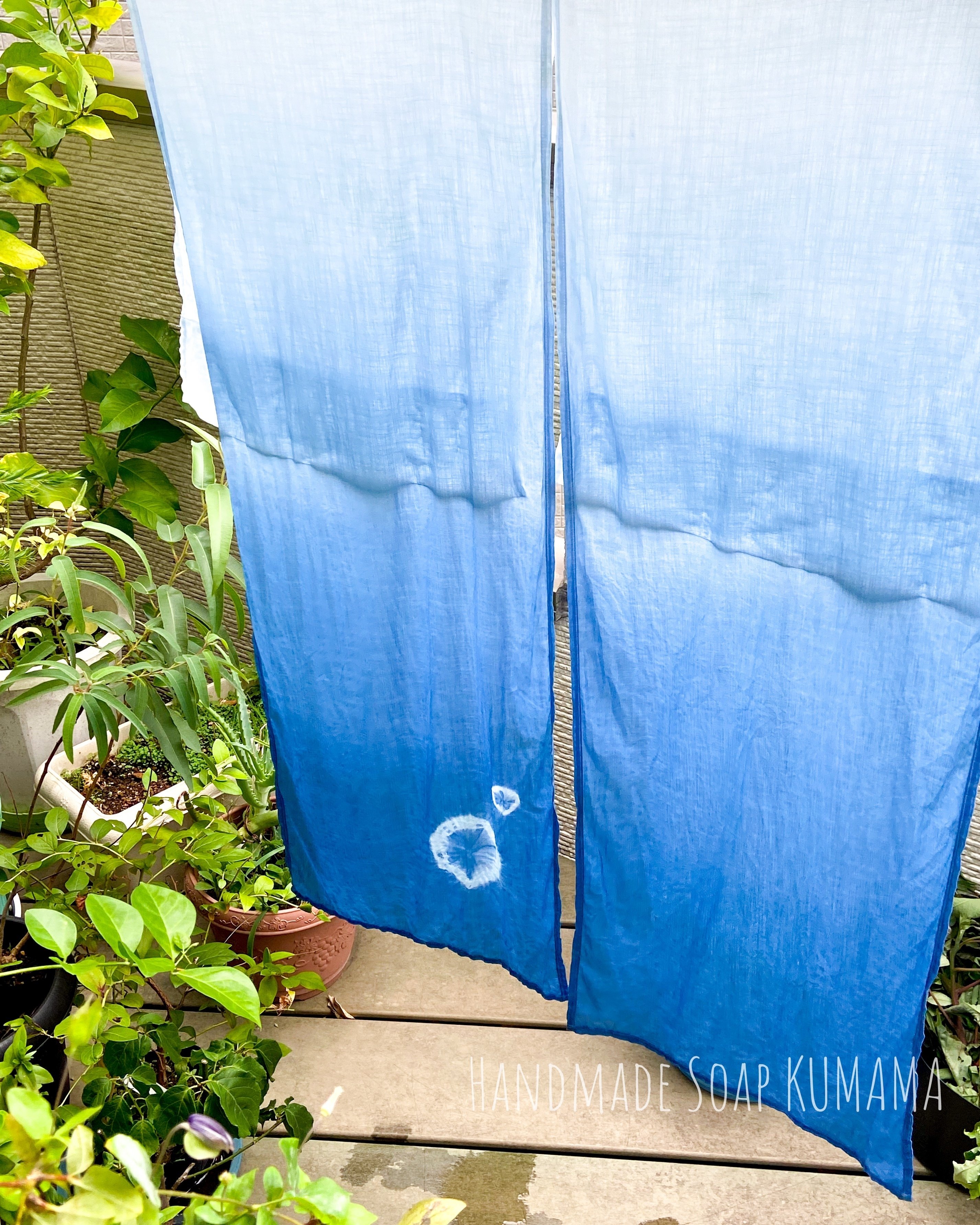 時代布】藍染め 木綿 黄蘗 ？ 2枚 合計約250cm 緑 深緑 グリーン 生地 古布