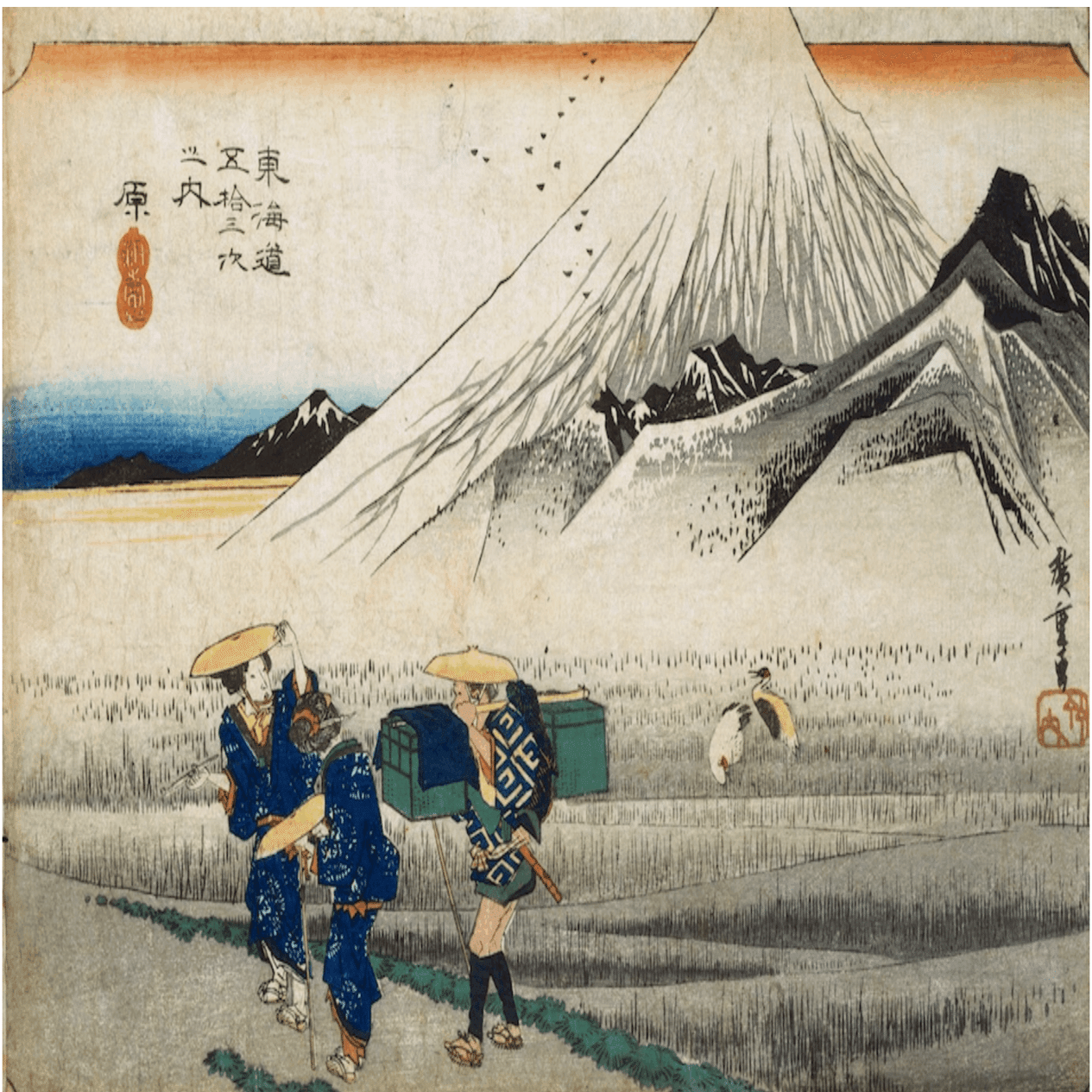 原 朝之富士」−富士山は枠から出したくなるね！−『東海道五十三次