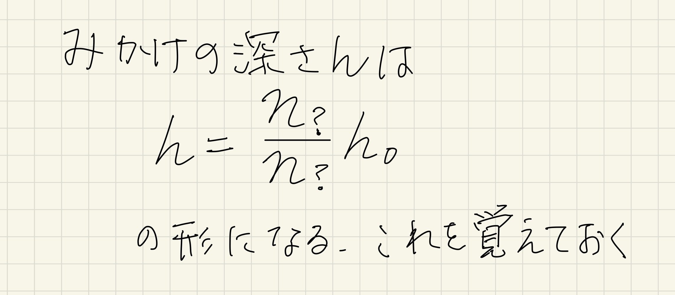 高校物理】見かけの深さの問題のテクニック｜『高校物理発想法』著者