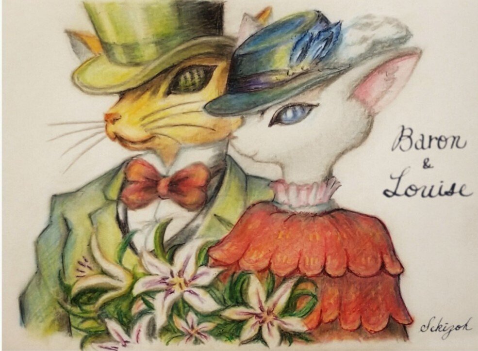 バロンとルイーゼ 色鉛筆画 せきぞう Note バロンとルイーゼ 色鉛筆画 せきぞう Note