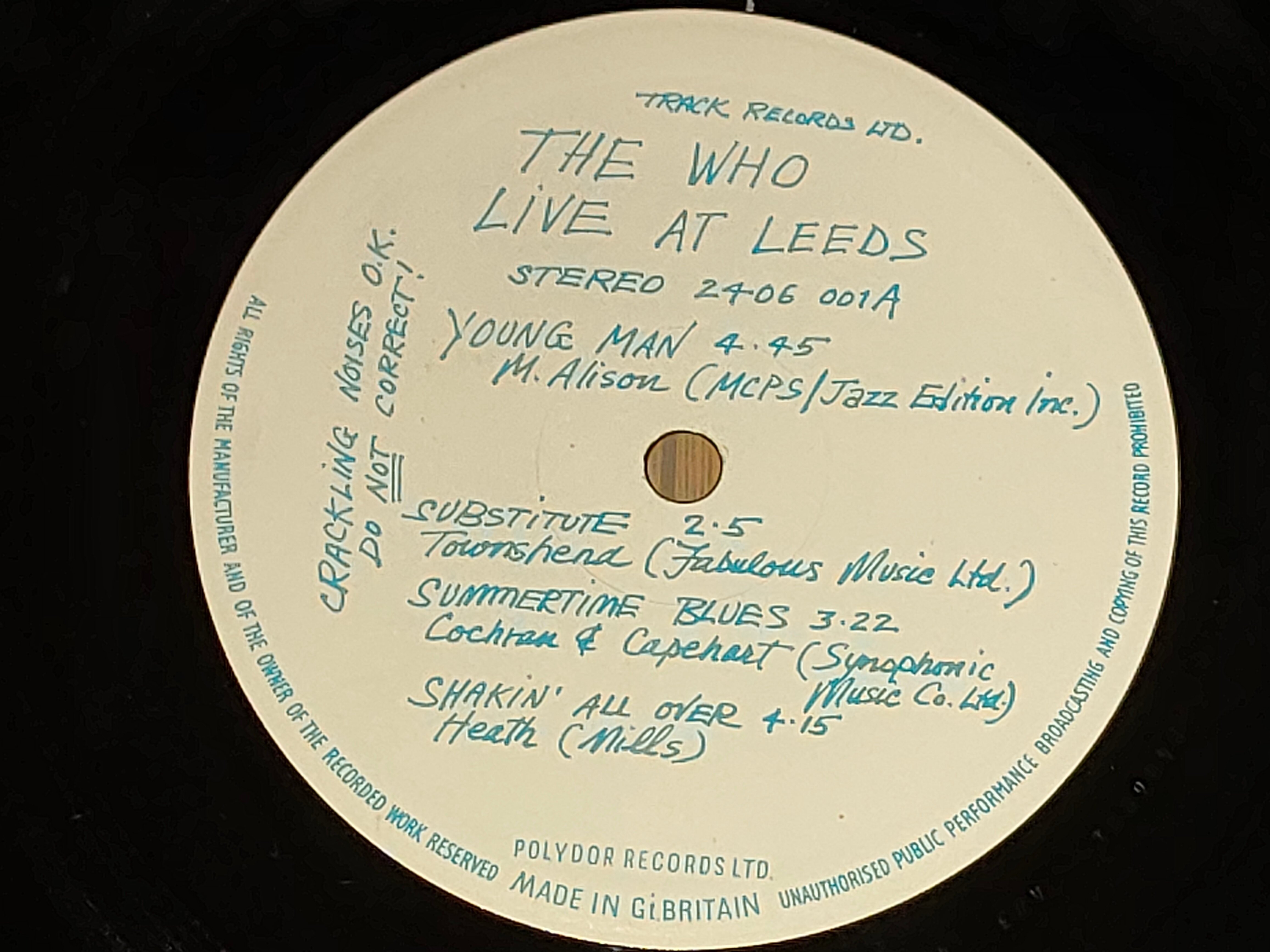 ザ・フー/ライブ・アット・リーズ US盤 Who,The ザ・フー/Live at Leeds Original US Mobile Fidelity