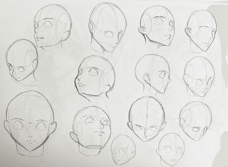 顔の描き方の練習 いろんな角度から描く イラスト練習所 Note 顔の描き方の練習 いろんな角度から描く イラスト練習所 Note