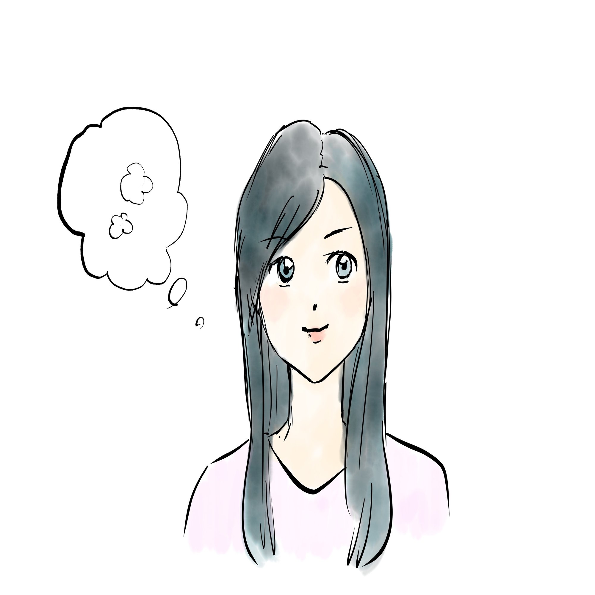 みんふぉとイラスト 考える人 エリー二 Erini Note