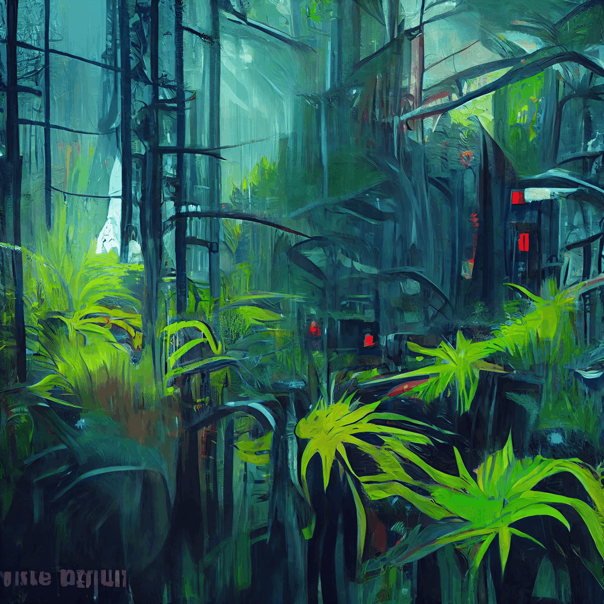 Midjourney: 密林化した荒れた庭｜みれのスクラップ