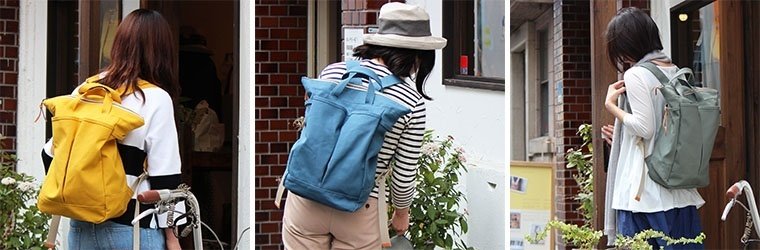 オリーブ キャンバスリュック clueto クルート 神戸 帆布 レザー guide（倉敷帆布と栃木レザーリュック） - (神戸のかばん職人が