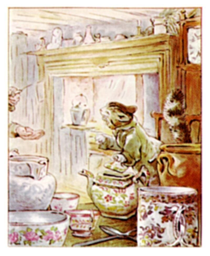 【レア】グロースターの仕立て屋 ティーポット型オルゴール \"二人でお茶を \" レア】グロースターの仕立て屋 ティーポット型オルゴール 