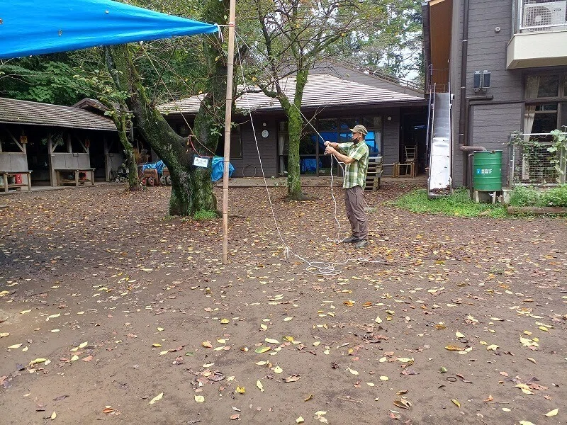 巨大タープ撤収|川崎市黒川青少年野外活動センター