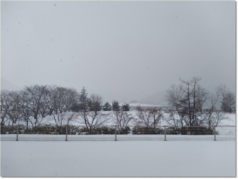 学校から見える雪景色