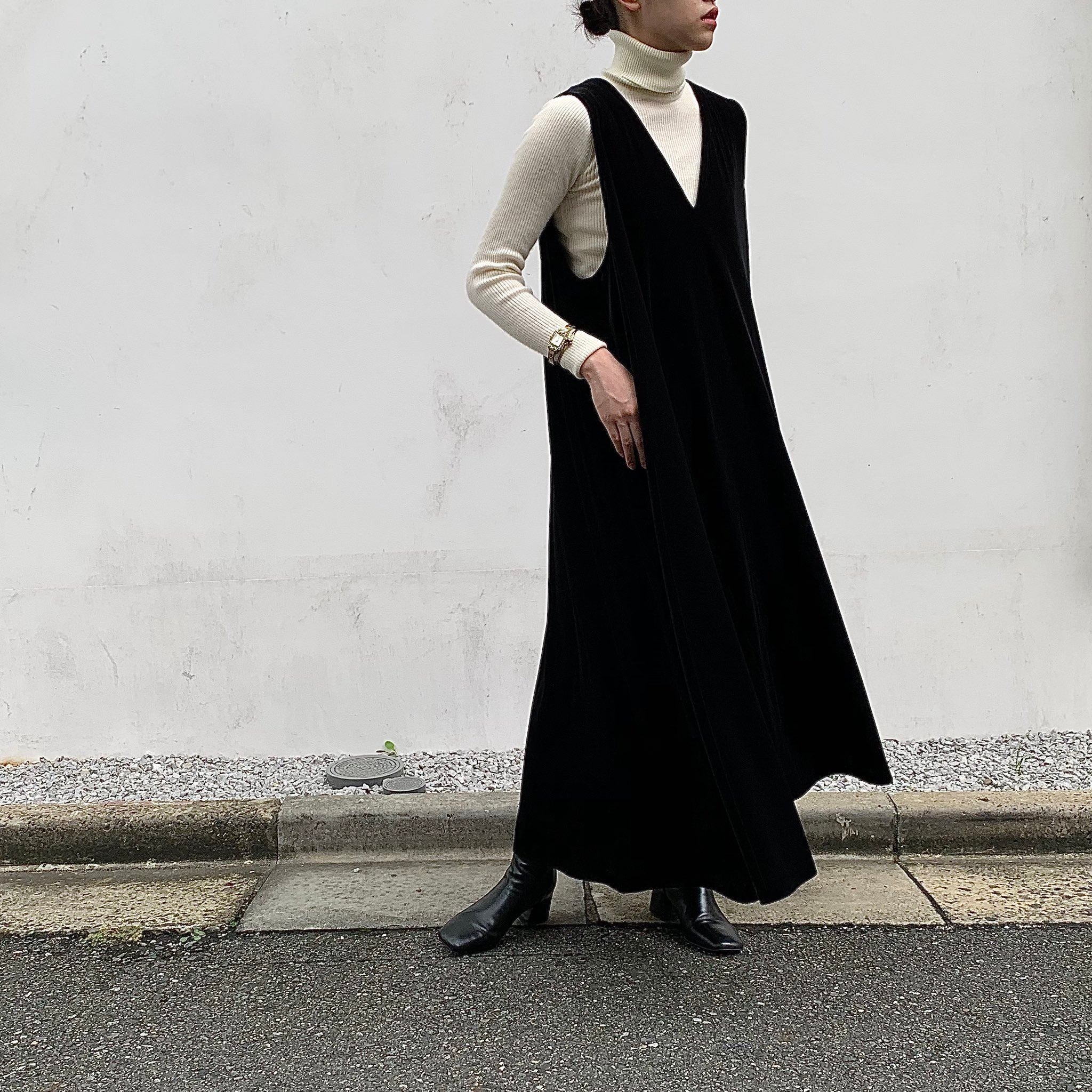 ≪通常販売≫【THE DRESS #16】no-sleeve velour one piece