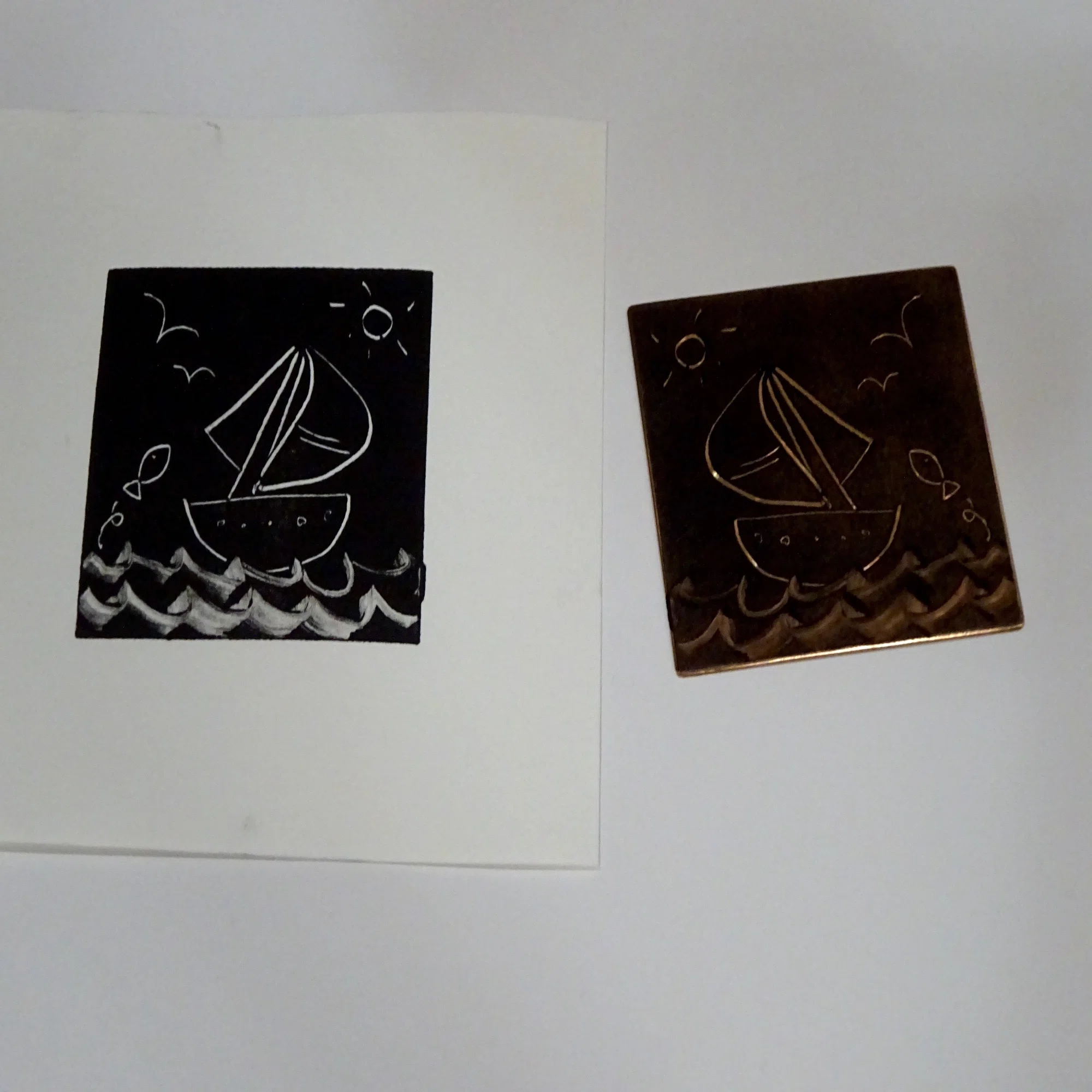 こんなところに 版画 はなっ