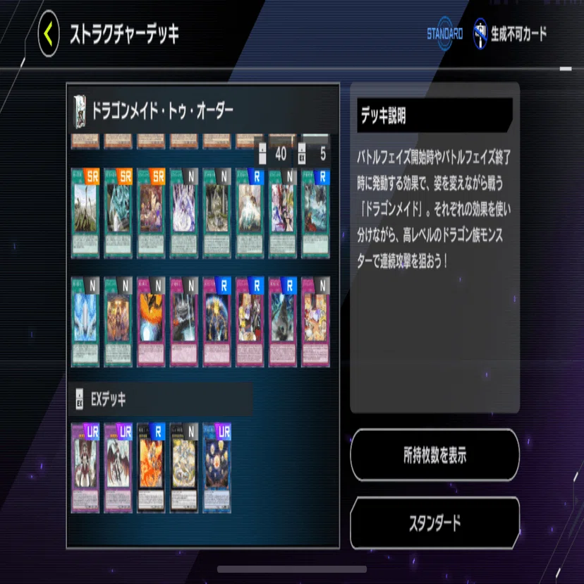 フォロワー様5%オフ 大会構築 ドラゴンメイドデッキ ① マスター 