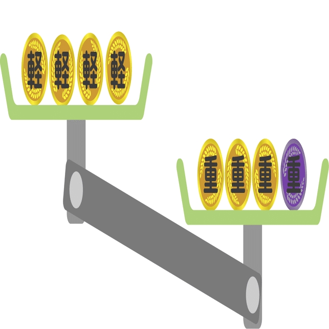 13枚のコインの内1枚だけ重さが違う。天秤3回で識別するにはどうする？（解説）｜Marupeke-IKD