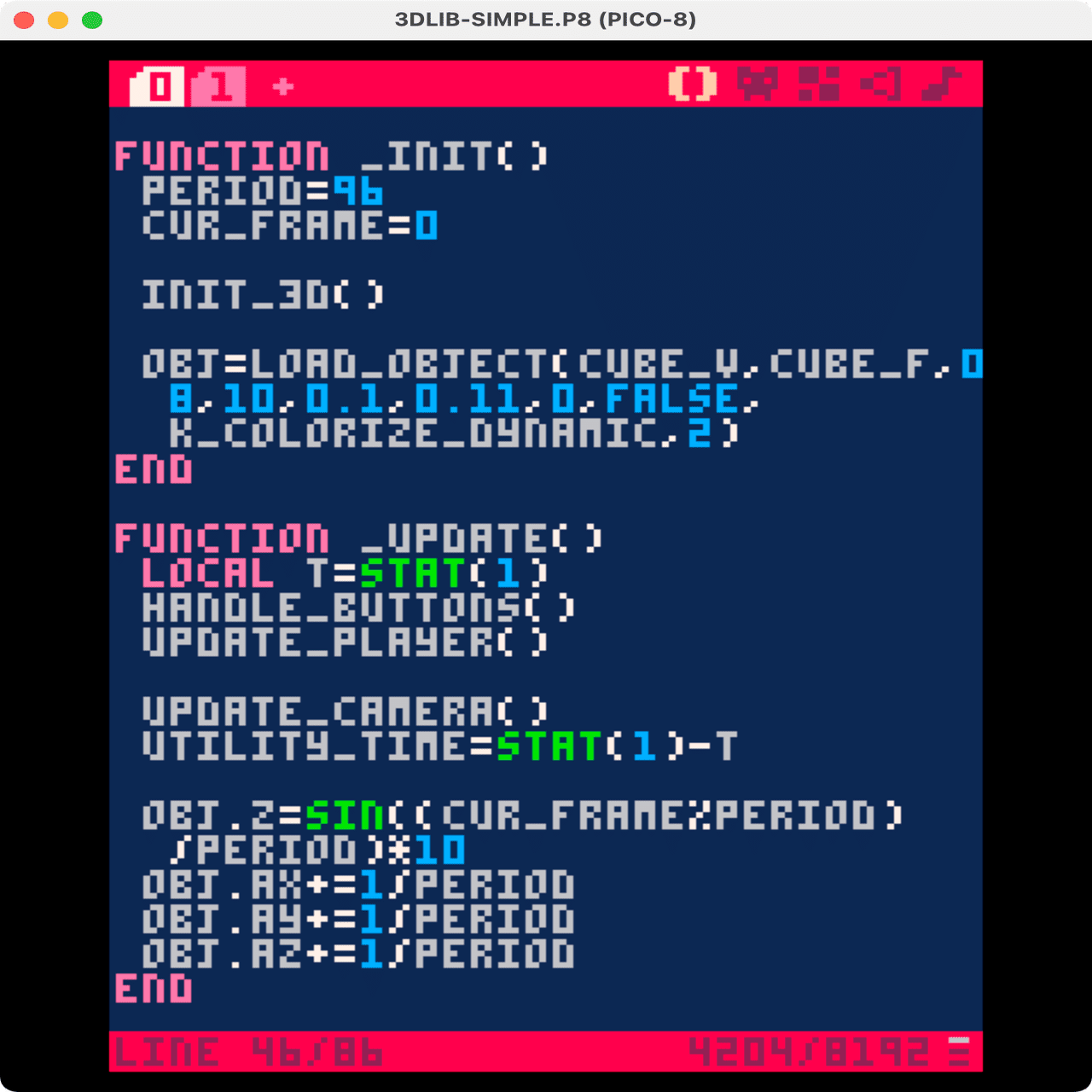 PICO-8で遊ぼう（3D：応用？編｜fumix