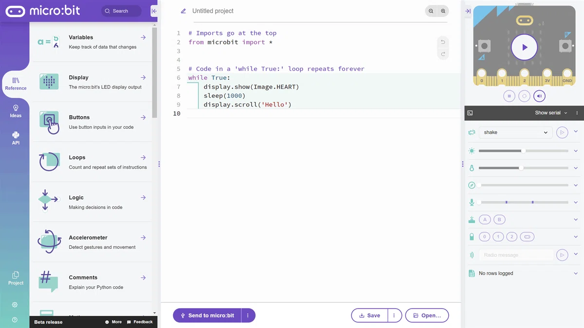 Python Editor for micro:bit(β)も完成度高いぞ！｜ueponx