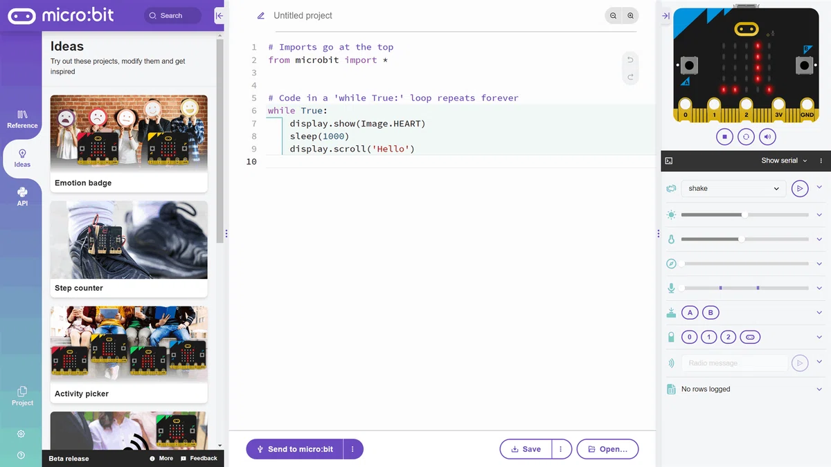 github - microbit-foundation python-editor-v3:... Python Editor for micro:bit(β)も完成度高いぞ!|ueponx
