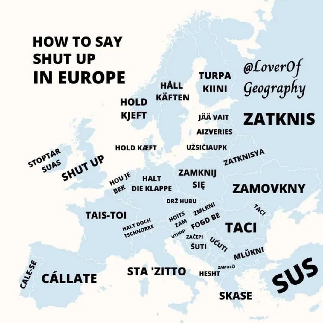 インフォグラフィック:HOW TO SAY SHUT UP IN EUROPE