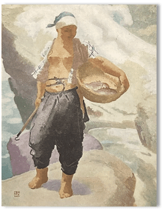 青木 繁【雪解の川】、年代物、希少画集画、状態良好、新品高級額装 