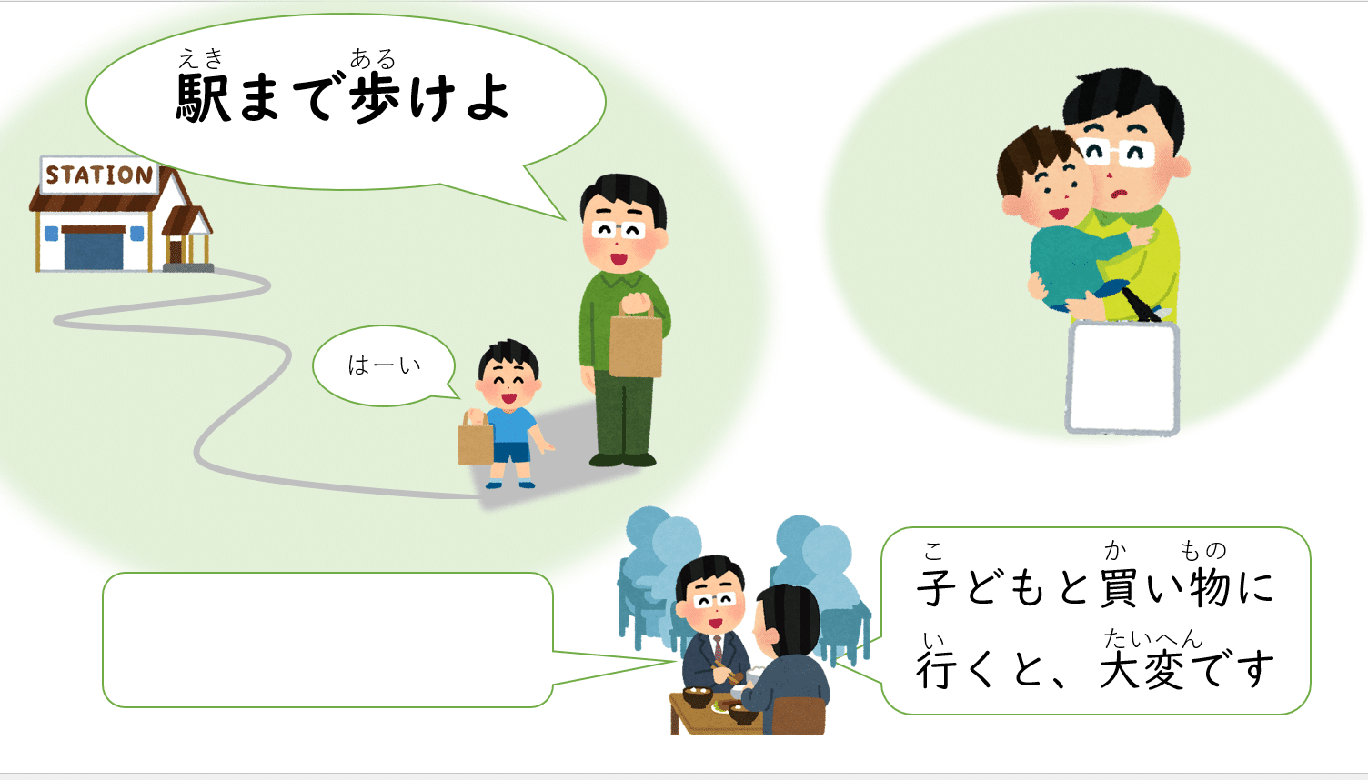 48課 1 使役動詞 導入 練習イラスト 直太朗 Note 48課 1 使役動詞 導入 練習イラスト 直太朗 Note