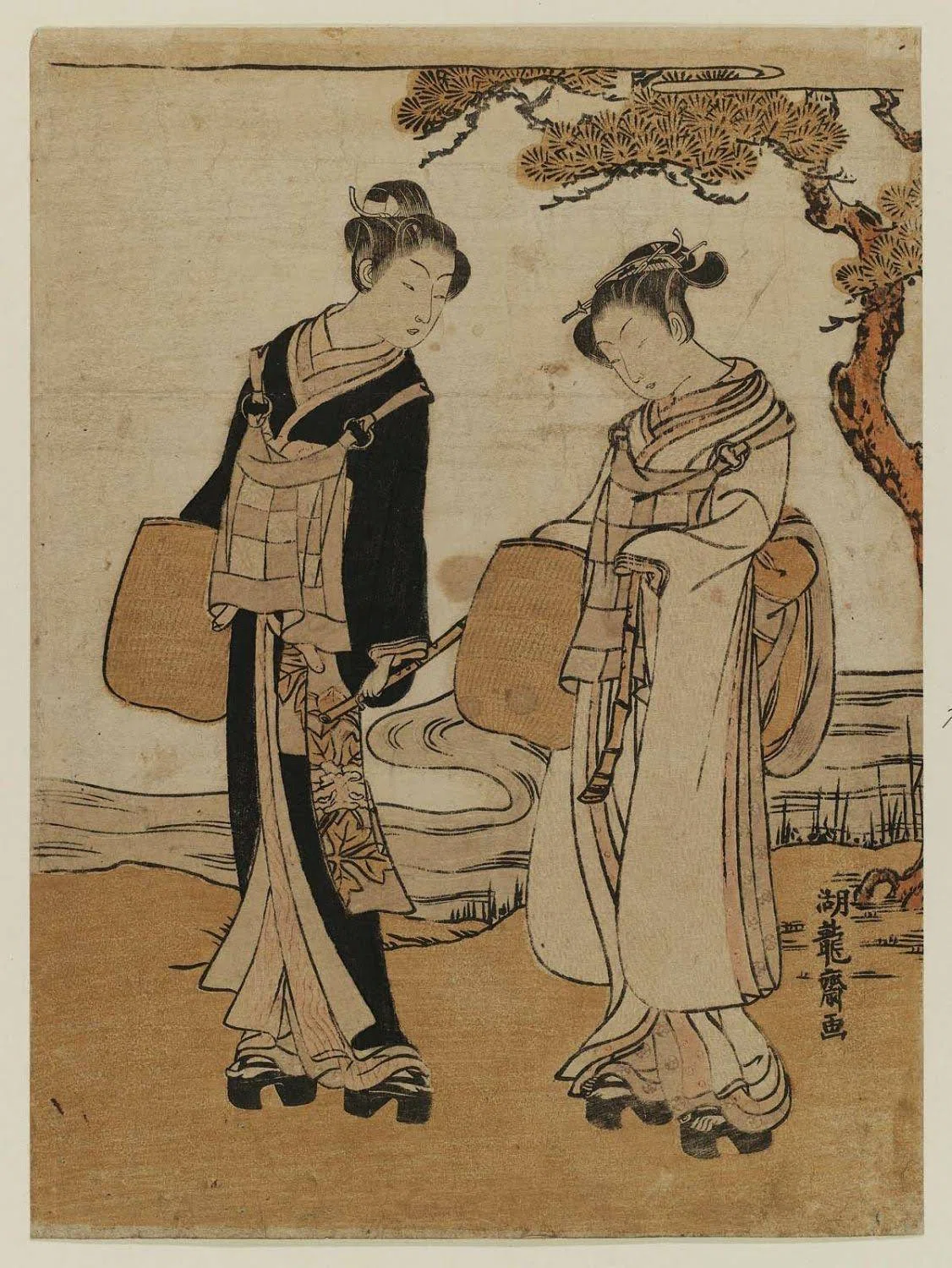 春信、湖龍斎、清長、歌麿の描く『伊達虚無僧姿の男女』｜コムジョの