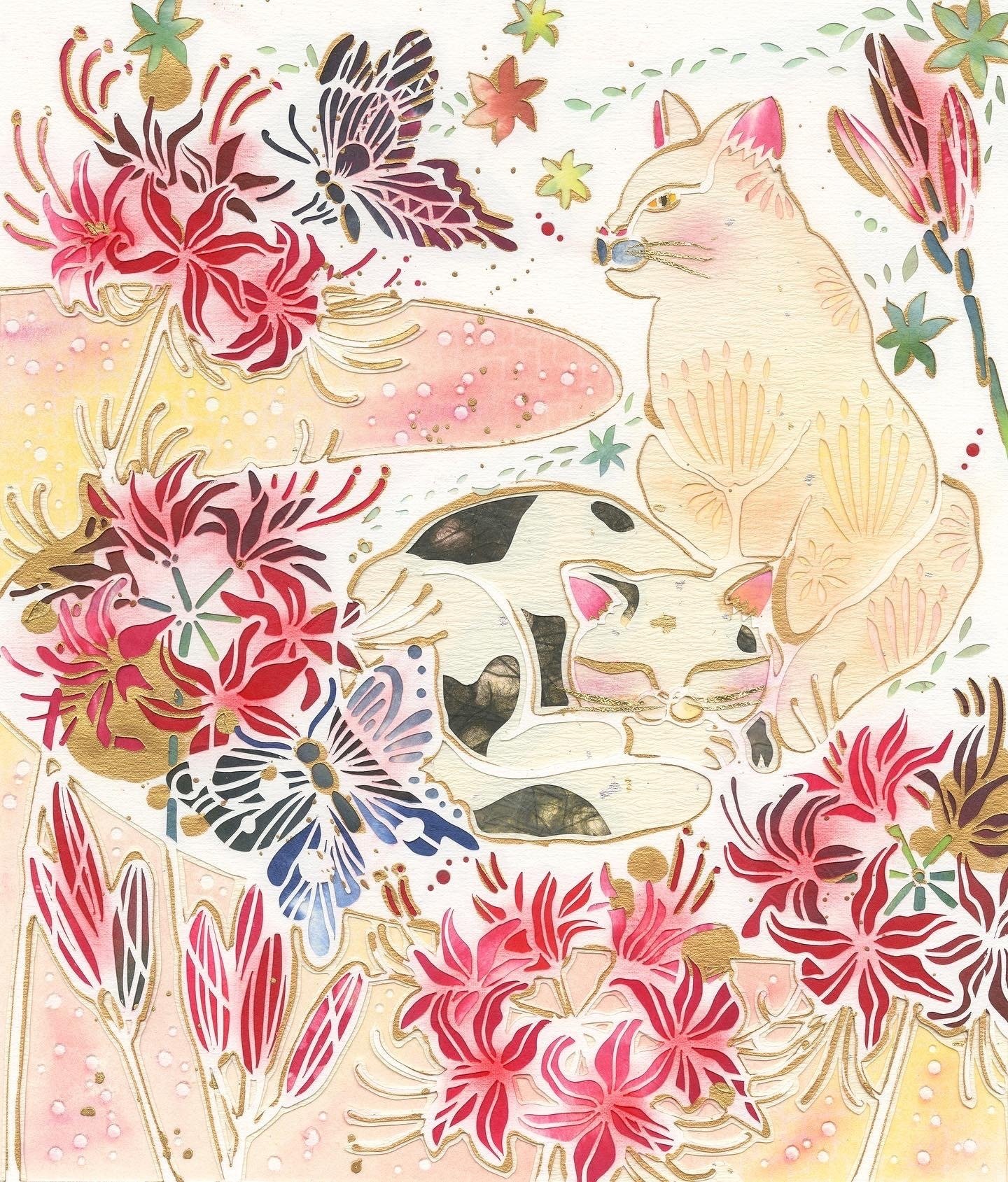 新作・「陽だまりの曼珠沙華」仮 | 華色切絵 【公式サイト】