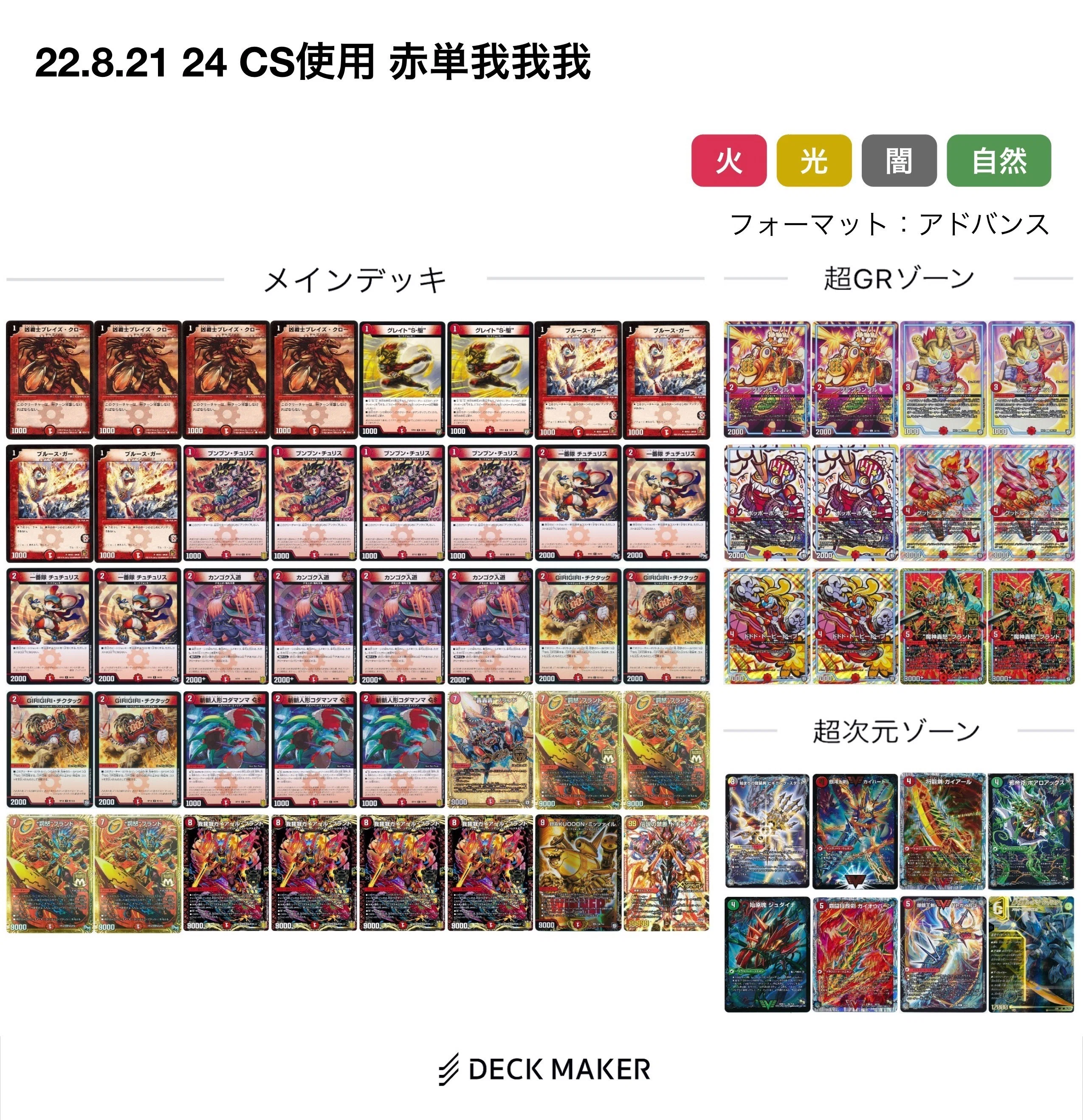 デュエマ CS2回優勝 ブラスロチェイン デッキ アドバンス 全48枚 2022年8月デュエマCS参加結果報告まとめ｜まきーだ