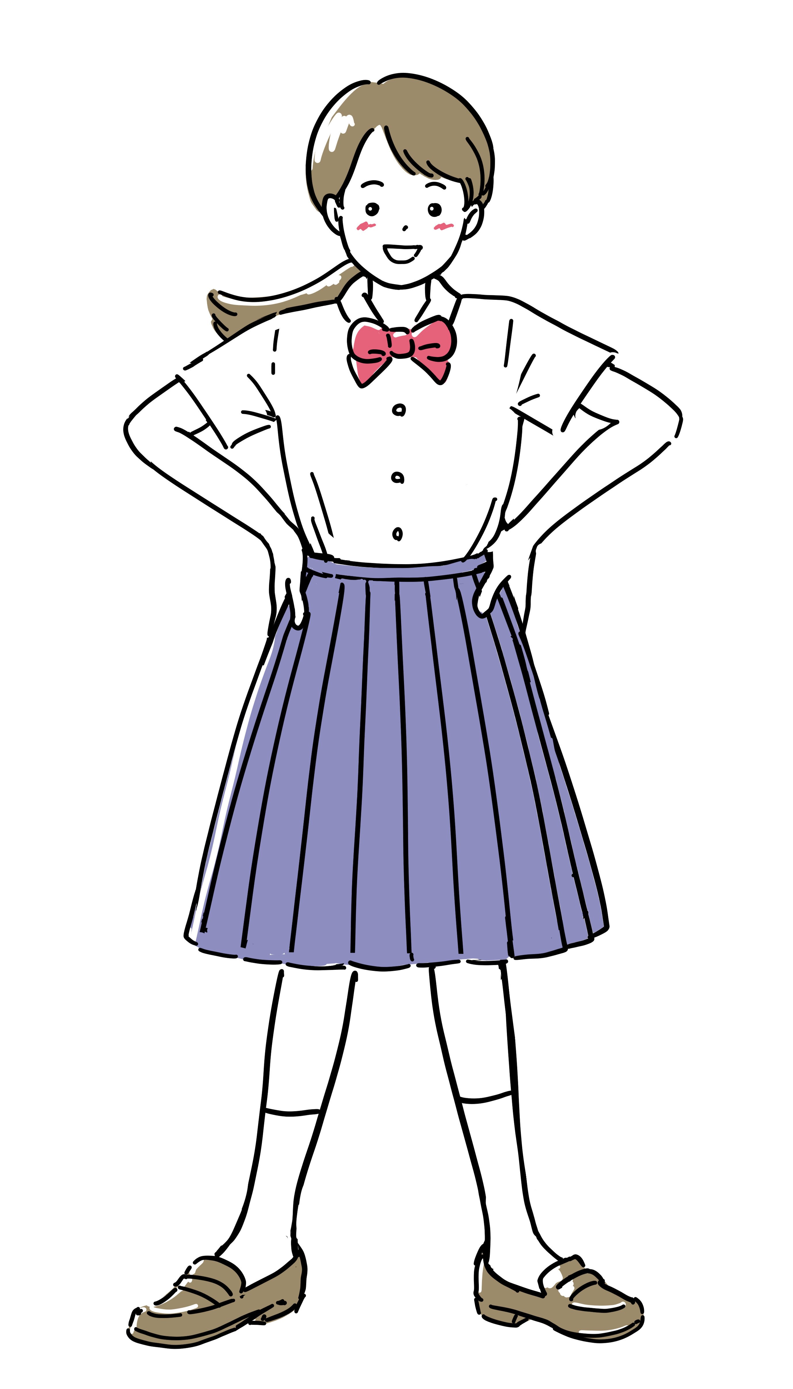 腰に手を当てて立つ女子高生 Rmia Note 腰に手を当てて立つ女子高生 Rmia Note
