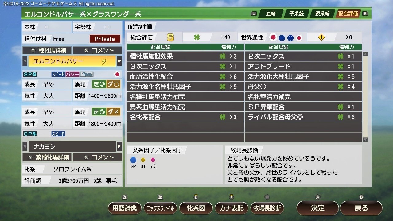 Winning Post 9 2022 締め配合について｜アリゼオ