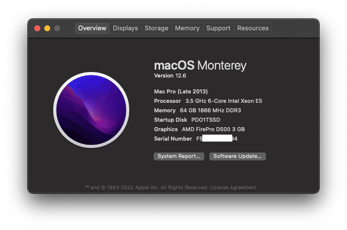 Mac Pro Late2013 Xeon E5 6コア 512GB SSD（MAC PRO 6.1、2013